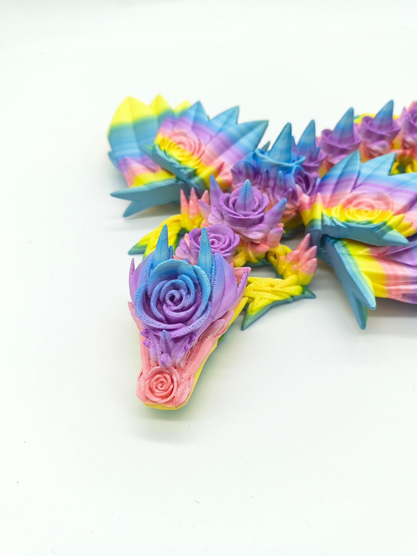Rainbow Rose Winged Dragon