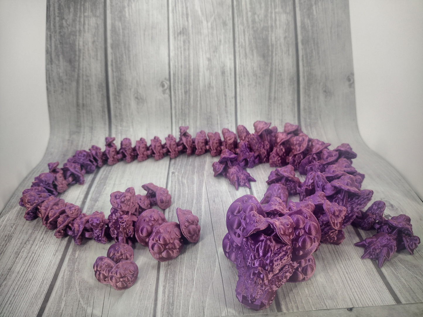 3d Large 26" Mushroom Dragon with Big Tail Custom Color - Print to Order 3d Printed Dragon