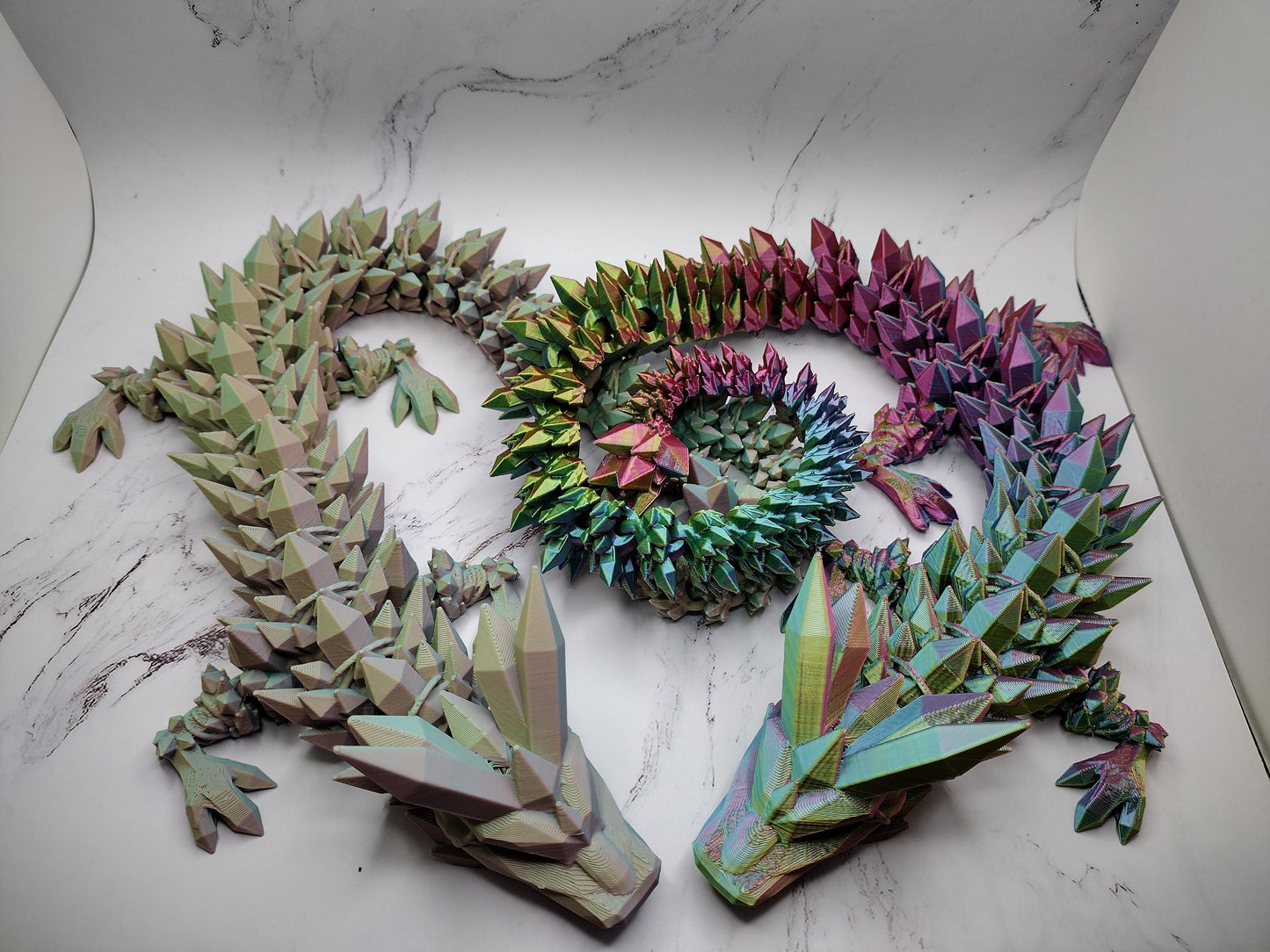 3d Large 24" Crystal Dragon Custom Color - Print to Order 3d Printed Dragon TikTok