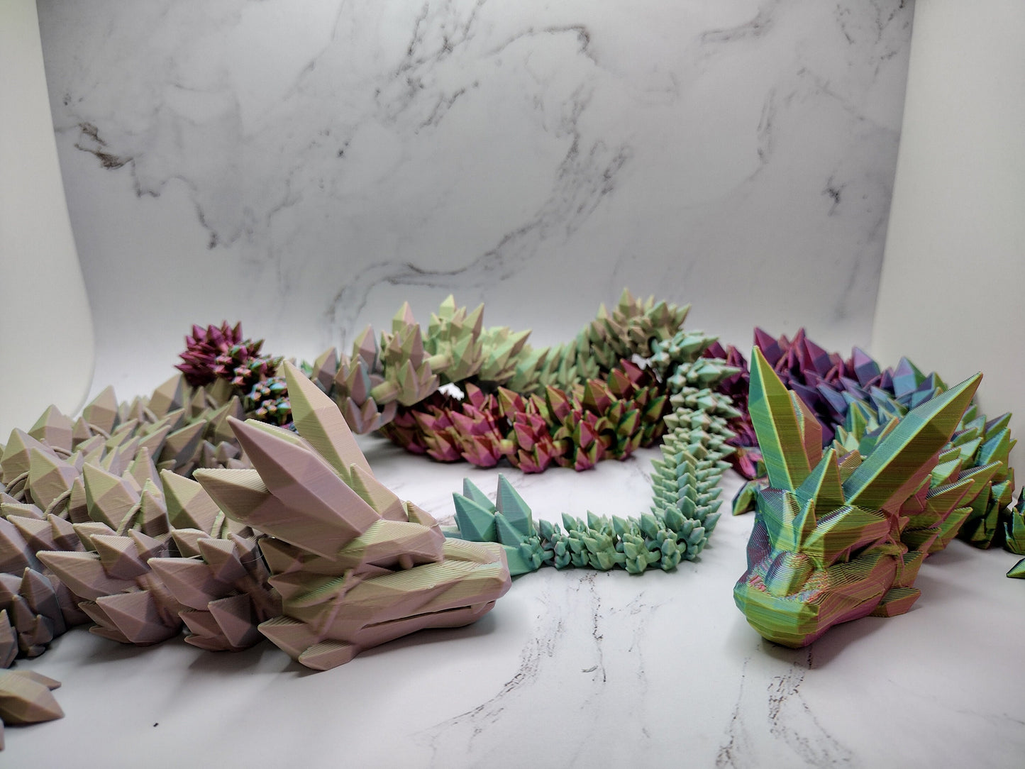 3d Large 24" Crystal Dragon Custom Color - Print to Order 3d Printed Dragon TikTok