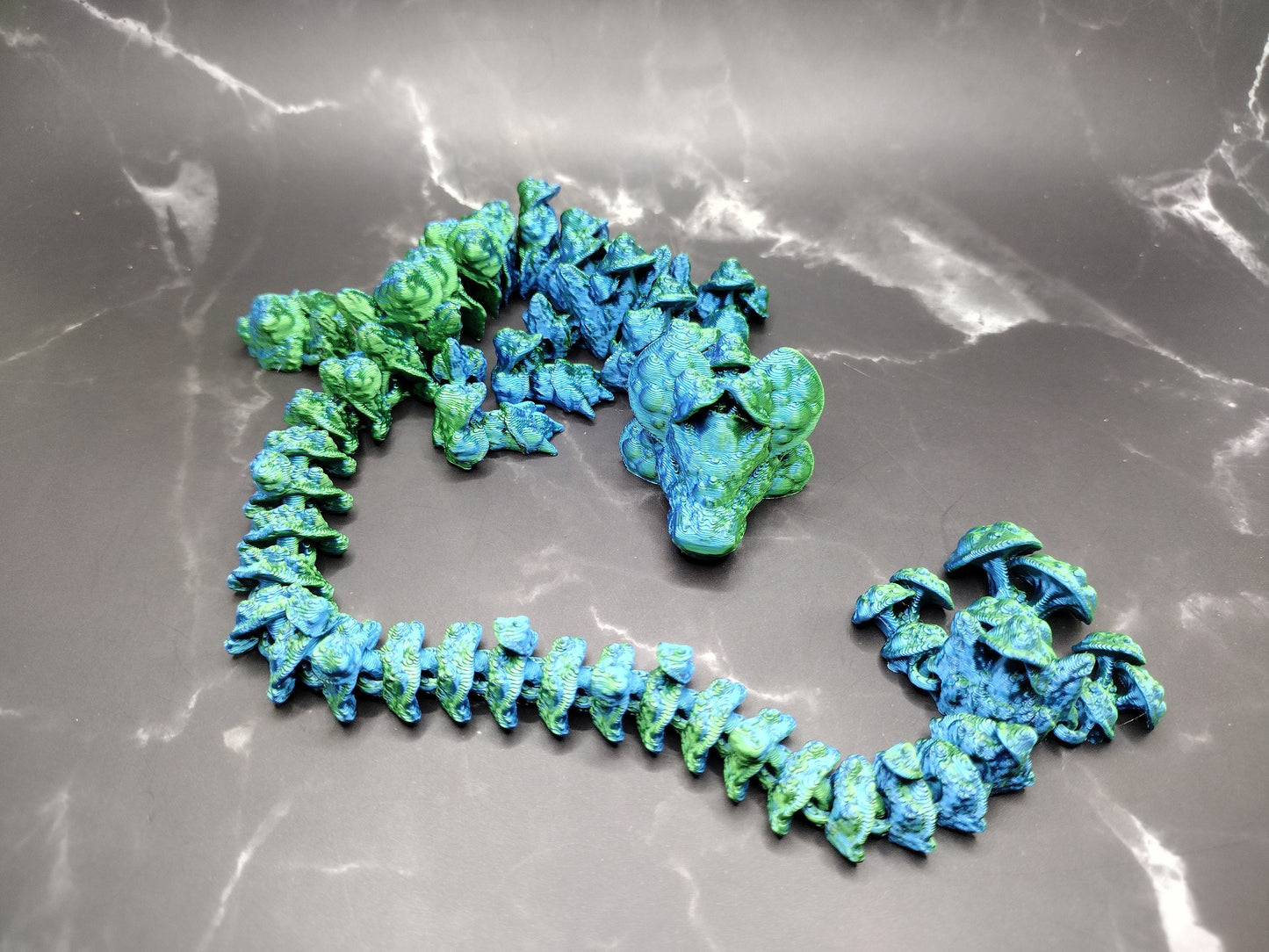 3d Small 12" Adult Mushroom Dragon with Big Tail Custom Color - Print to Order 3d Printed Dragon Mystery Egg