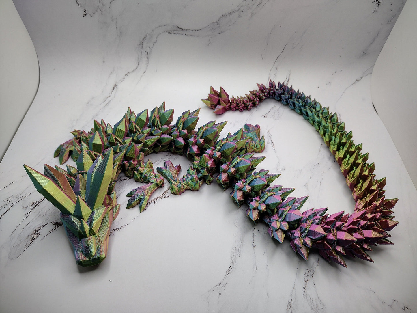 3d Large 24" Crystal Dragon Custom Color - Print to Order 3d Printed Dragon TikTok