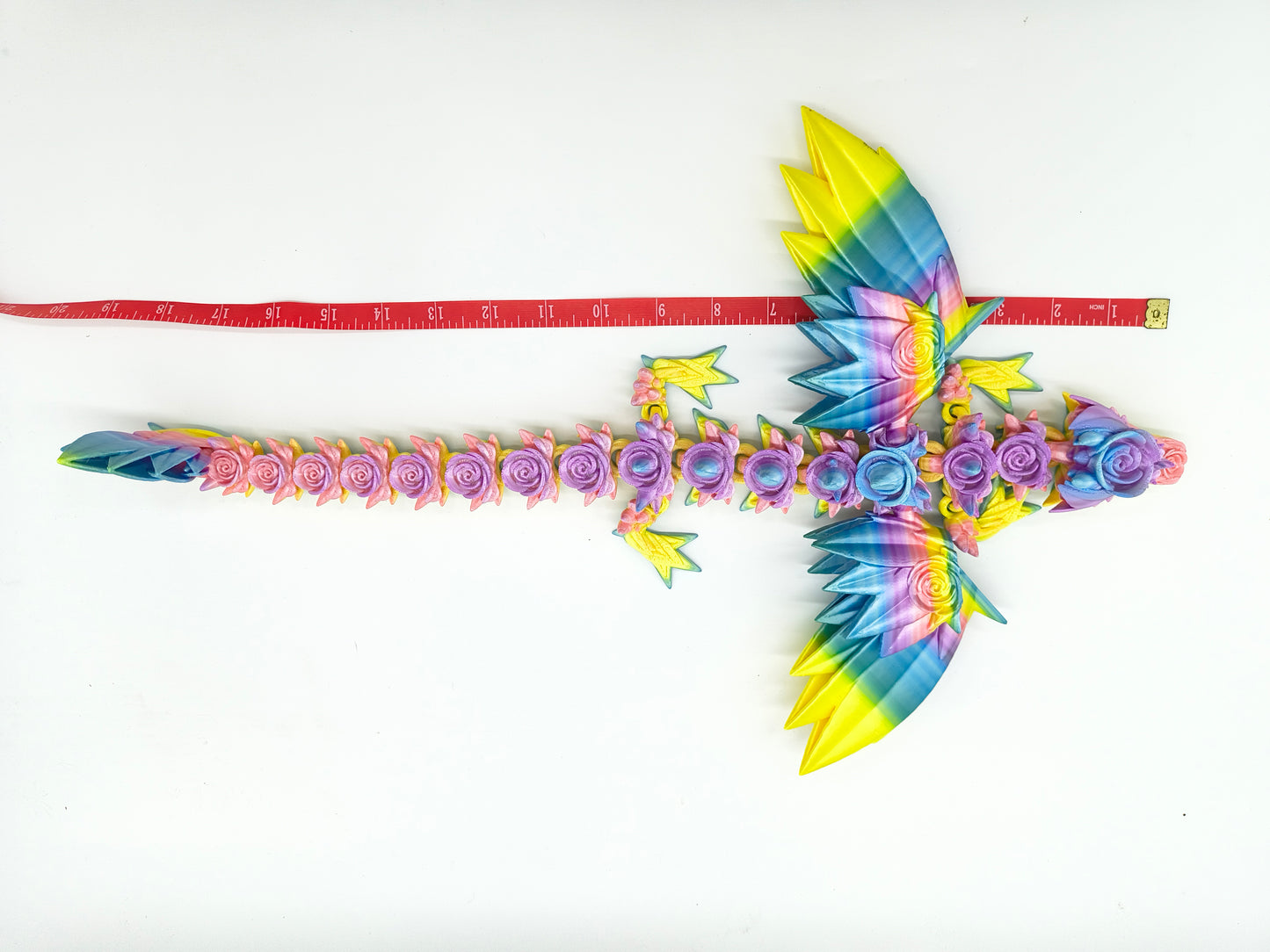 Rainbow Rose Winged Dragon