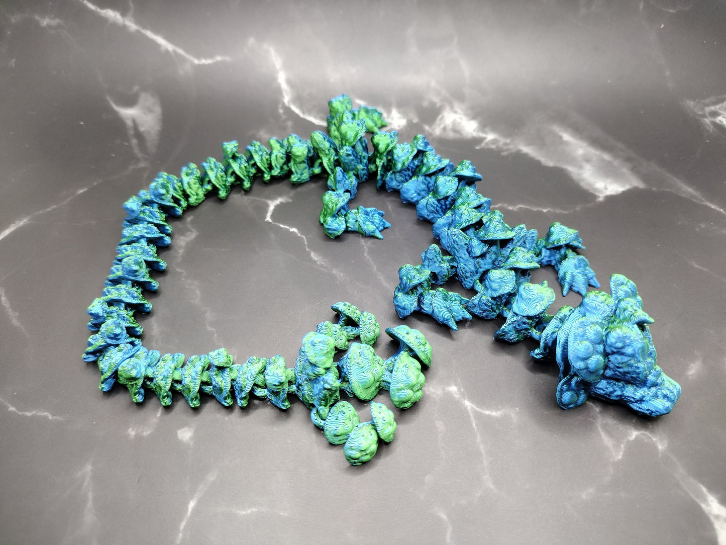 3d Small 12" Adult Mushroom Dragon with Big Tail Custom Color - Print to Order 3d Printed Dragon Mystery Egg